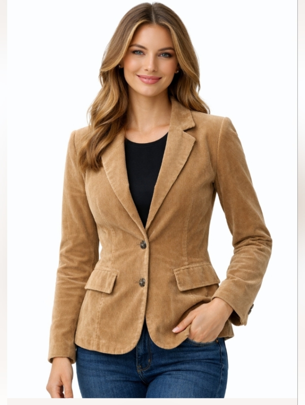 "Forever 21" (S) Vintage Courdoroy Tan Blazer/Jacket Never Worn